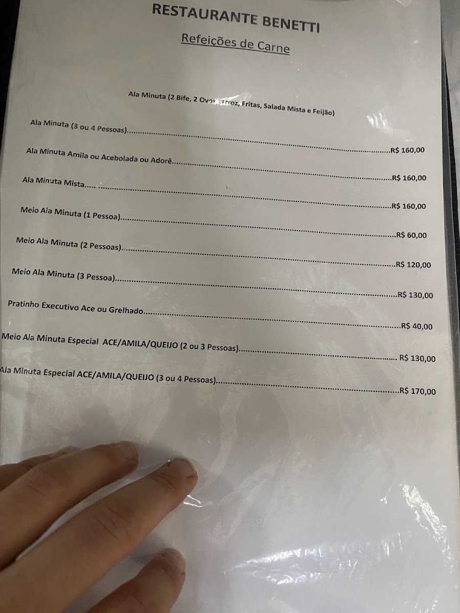 Restaurante e Lancheria Benetti Menu 3