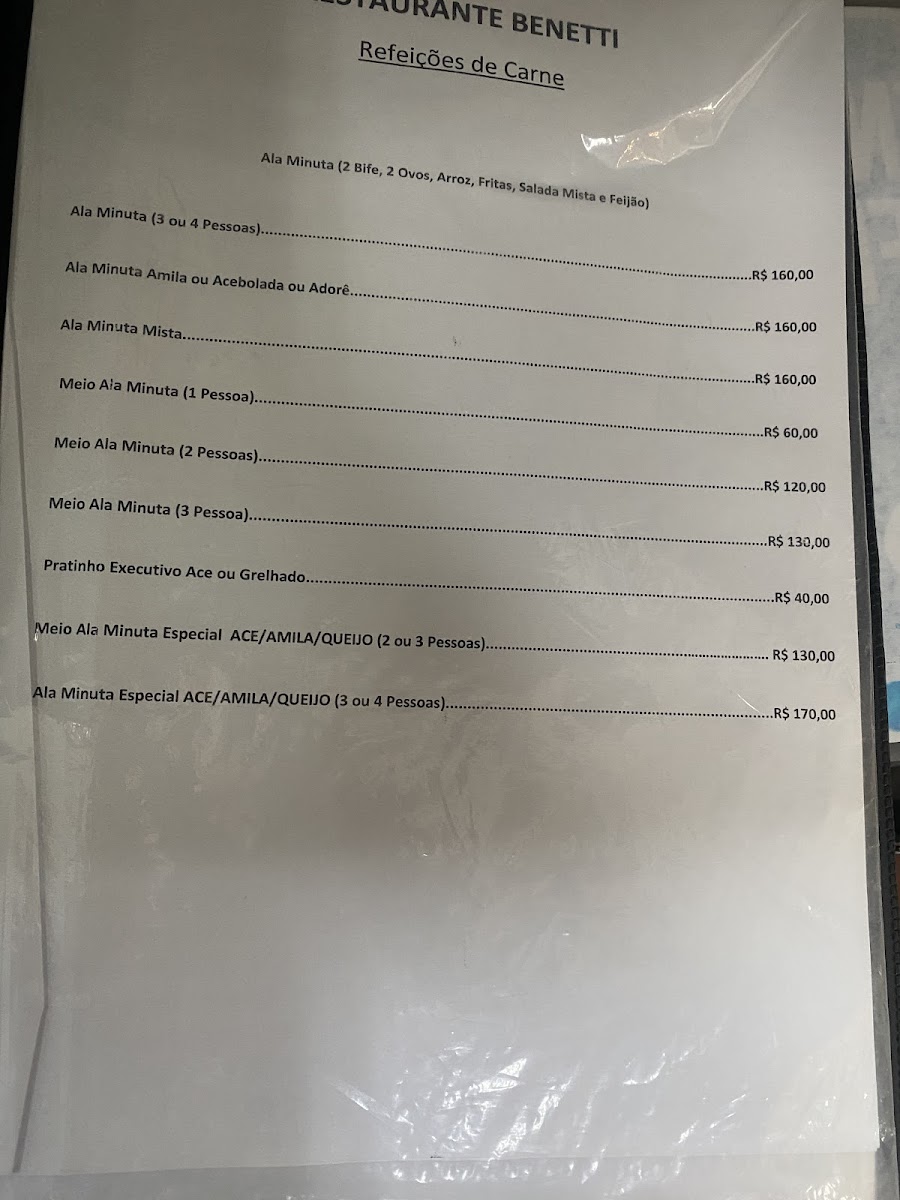 Restaurante e Lancheria Benetti Menu 5