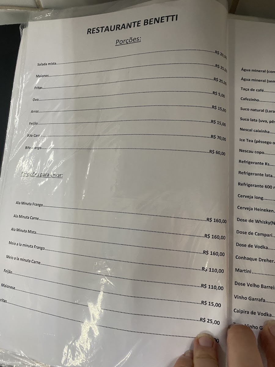 Restaurante e Lancheria Benetti Menu 7