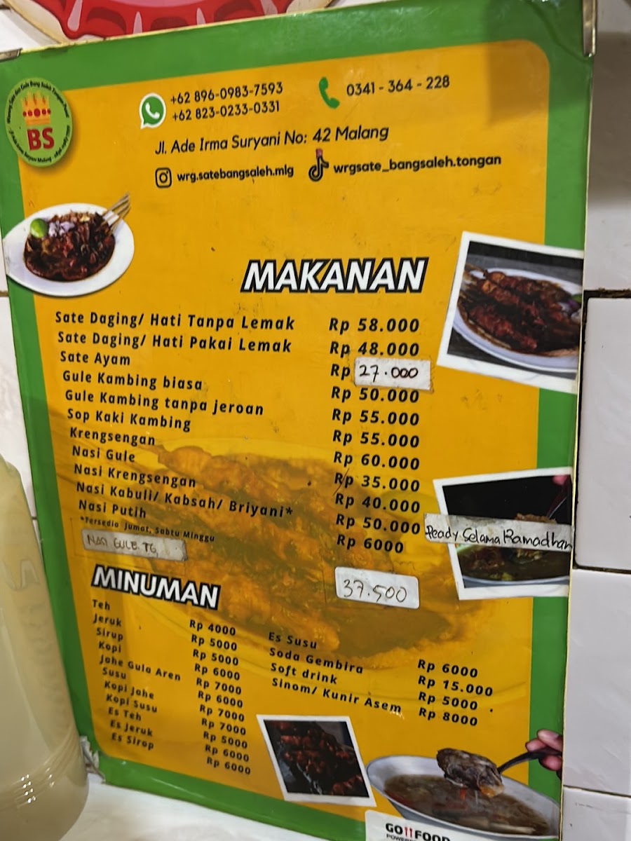 Warung Sate & Gule Kambing Bang Saleh Menu 10
