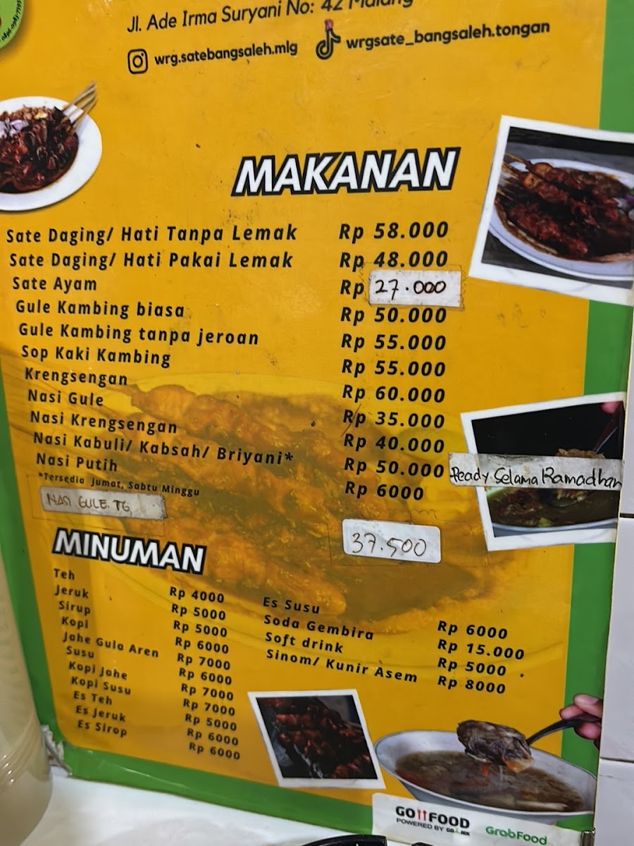Warung Sate & Gule Kambing Bang Saleh Menu 9