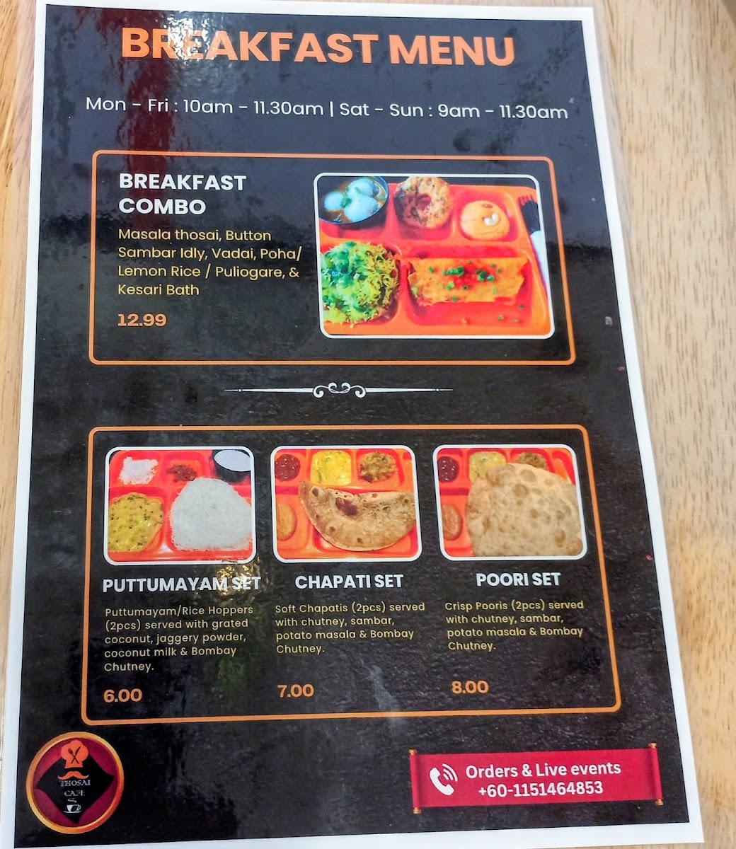 Thosai Cafe Menu 7