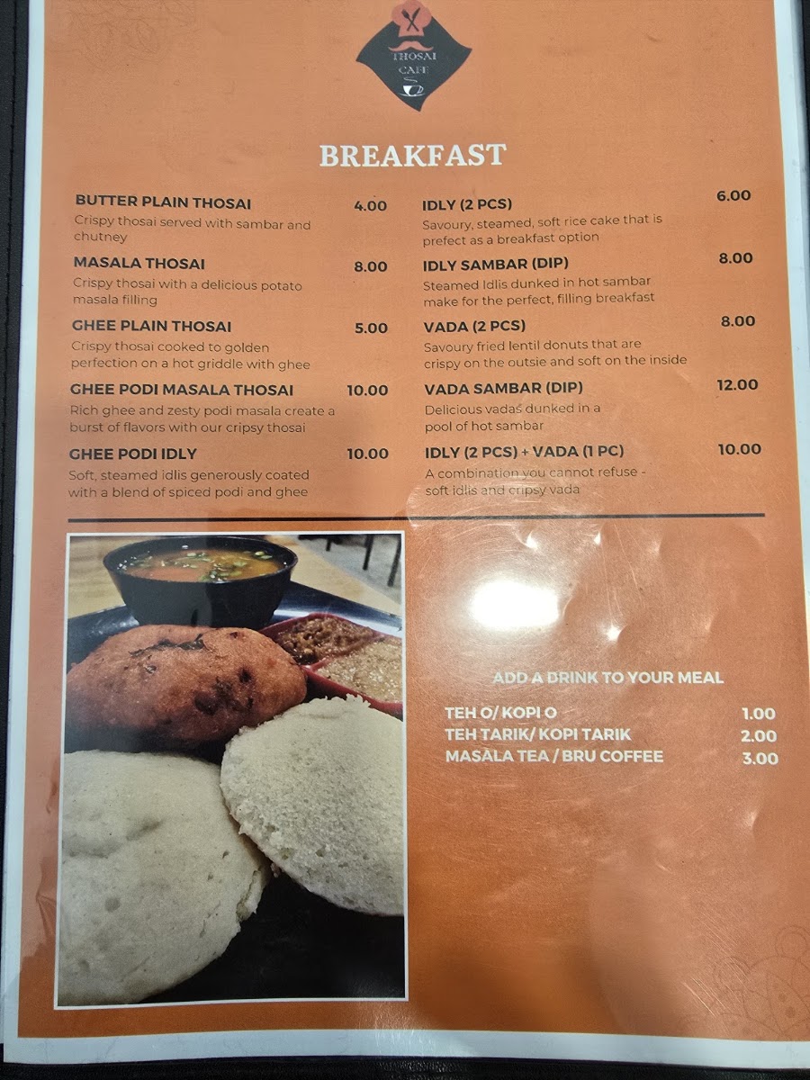 Thosai Cafe Menu 8