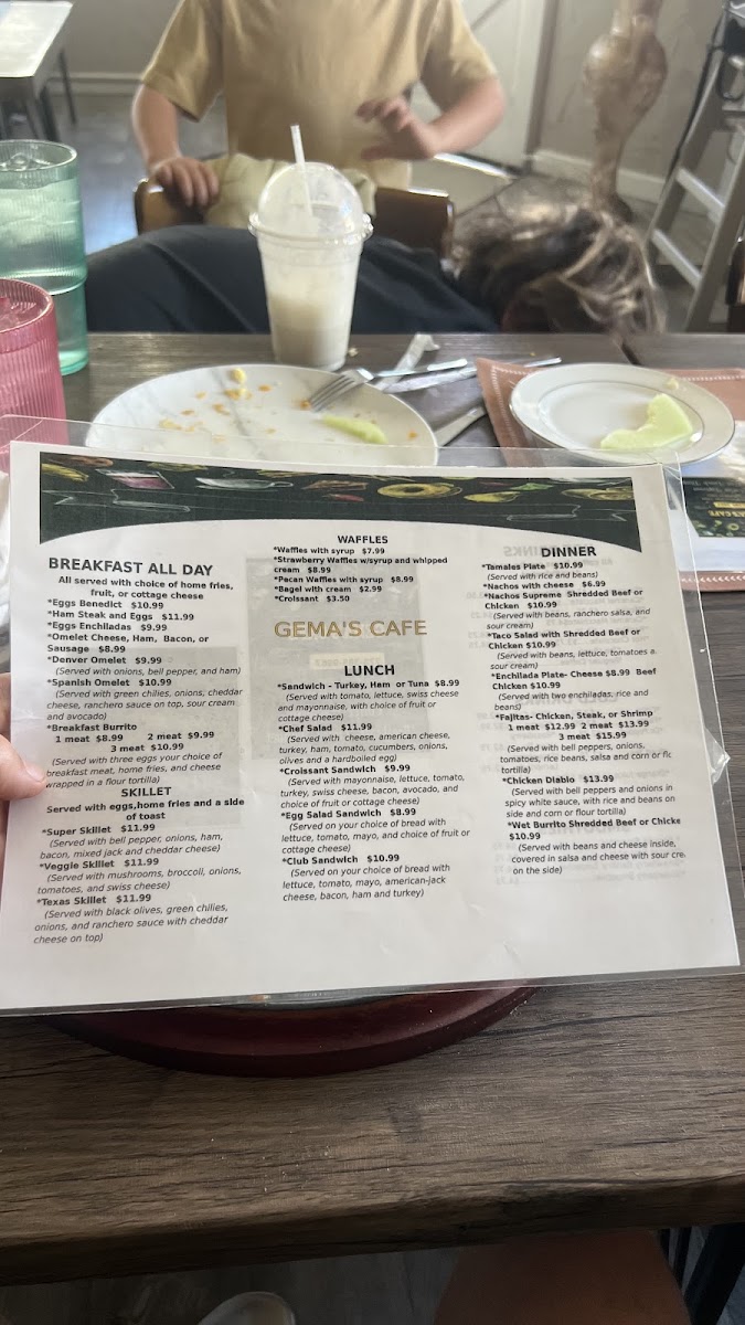 Gema's Cafe Menu 2