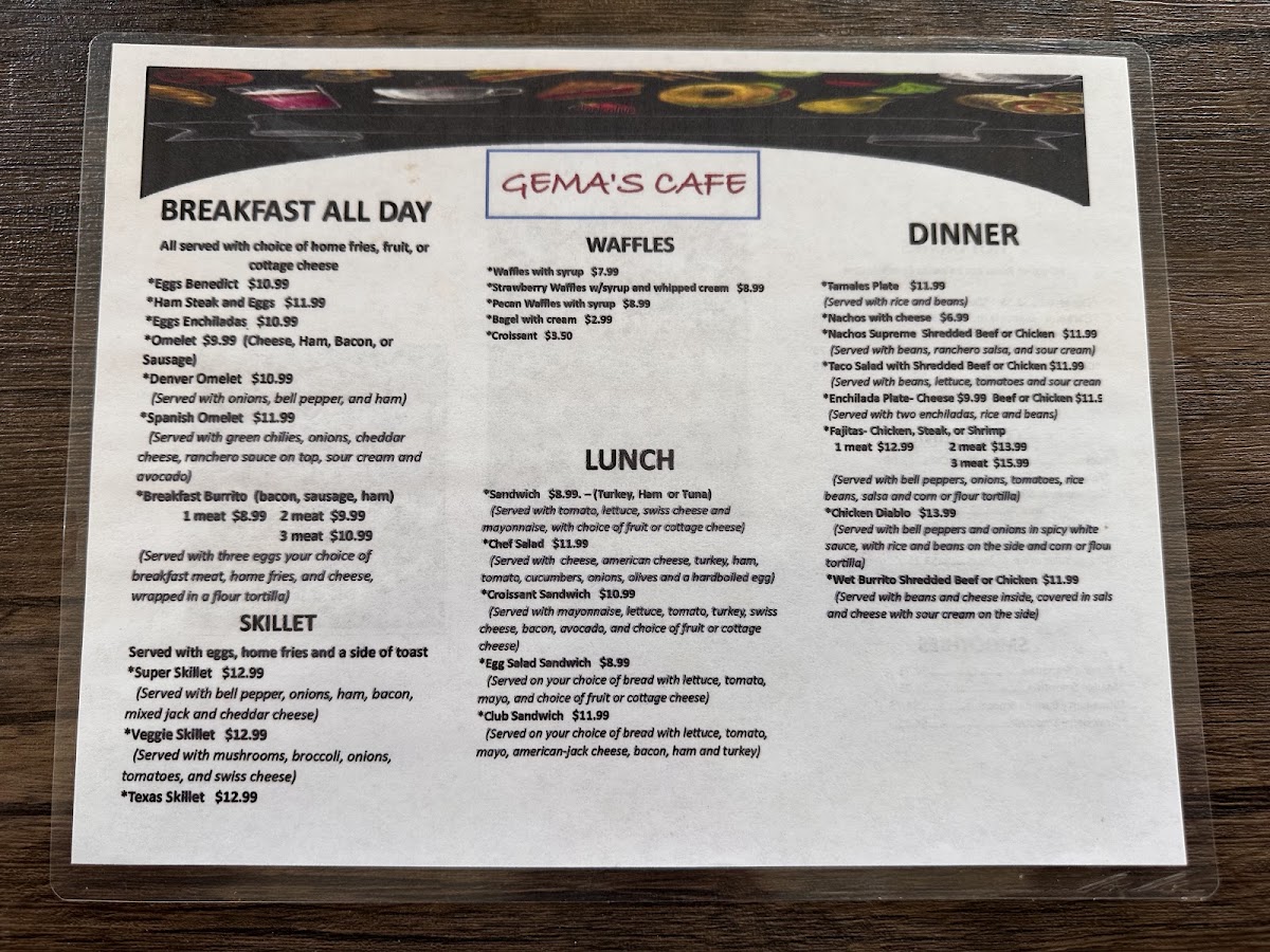 Gema's Cafe Menu 4