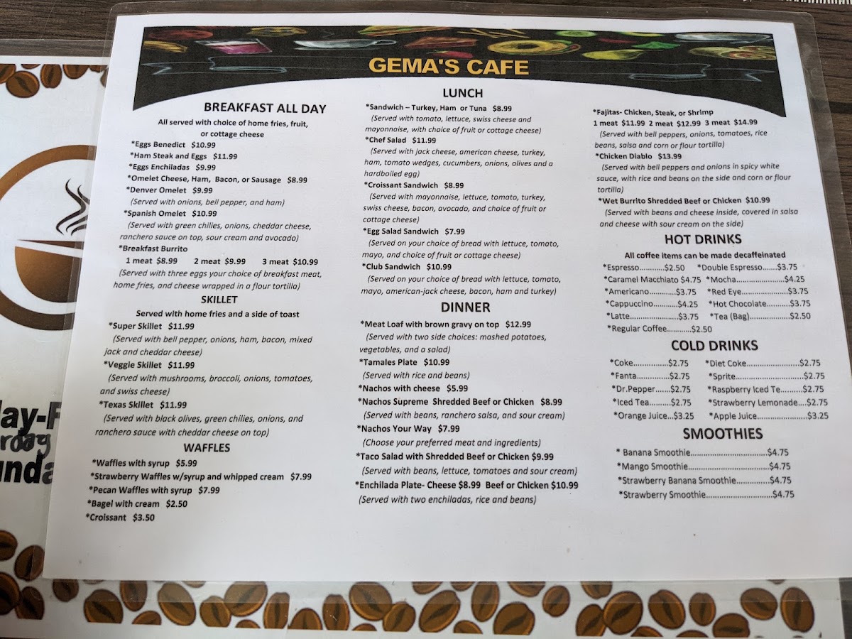Gema's Cafe Menu 8