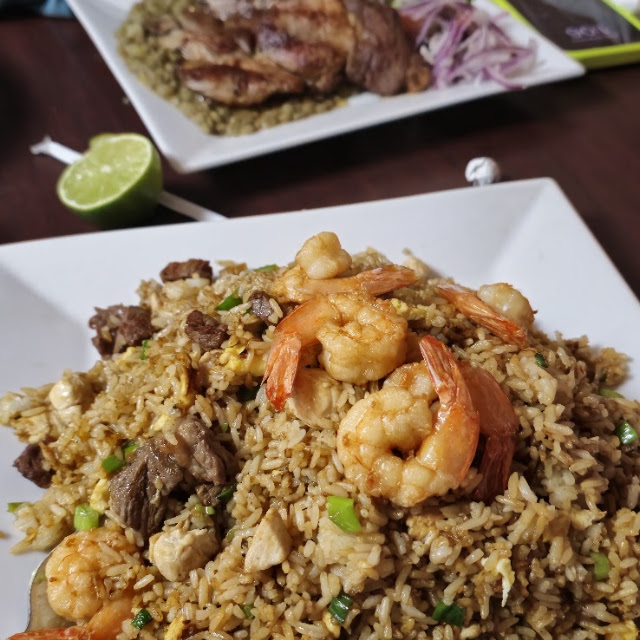 Chicken Beef and Shrimps Fried Rice