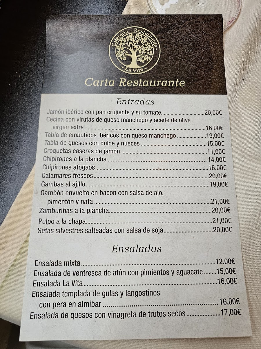 Restaurante La Vita Menu 2