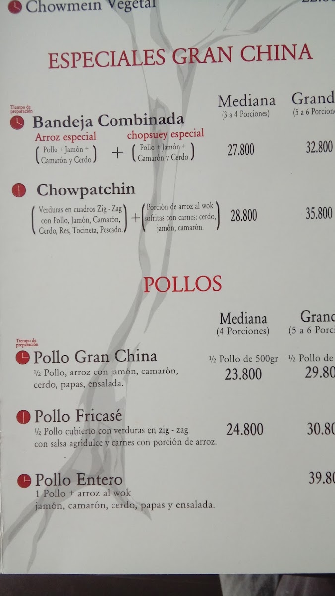 Gran China Restaurante Menu 4