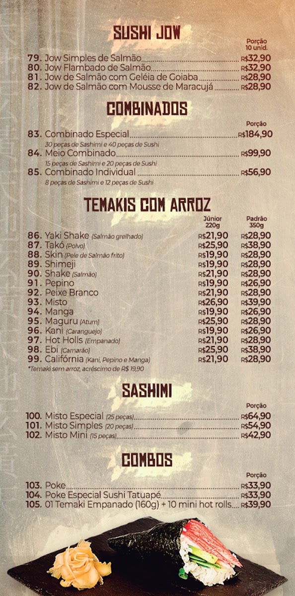 Restaurante Sushi Tatuapé Menu 3