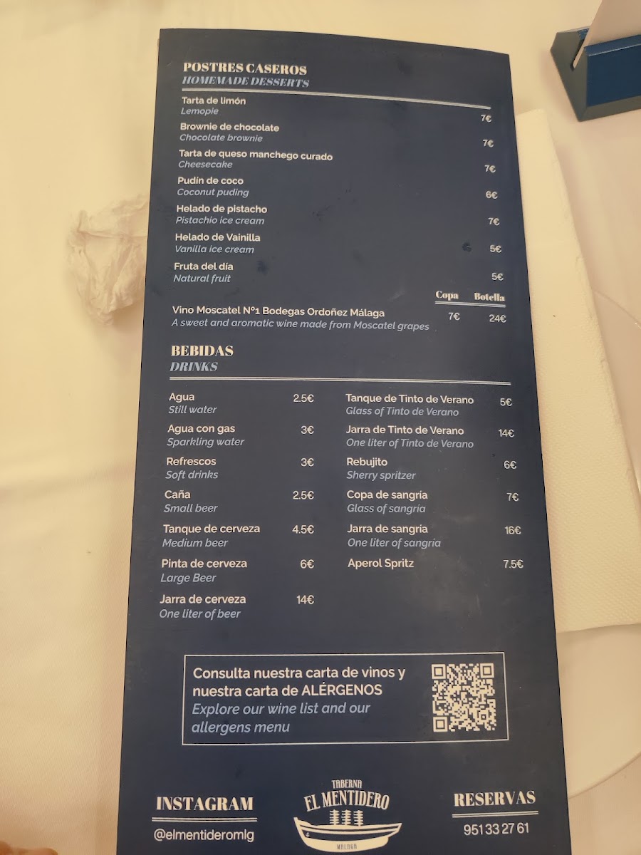 Taberna - Restaurante El Mentidero Málaga Menu 2