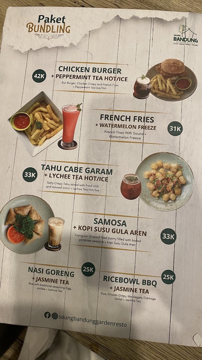 Saung Bandung Garden Resto Menu 2