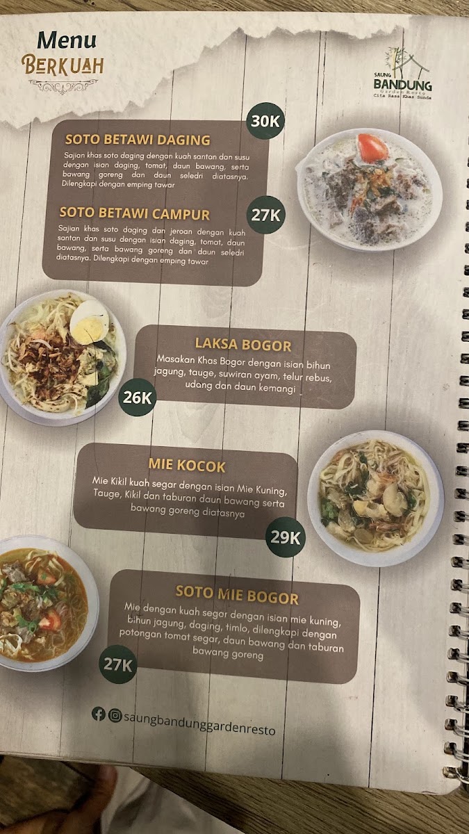 Saung Bandung Garden Resto Menu 3