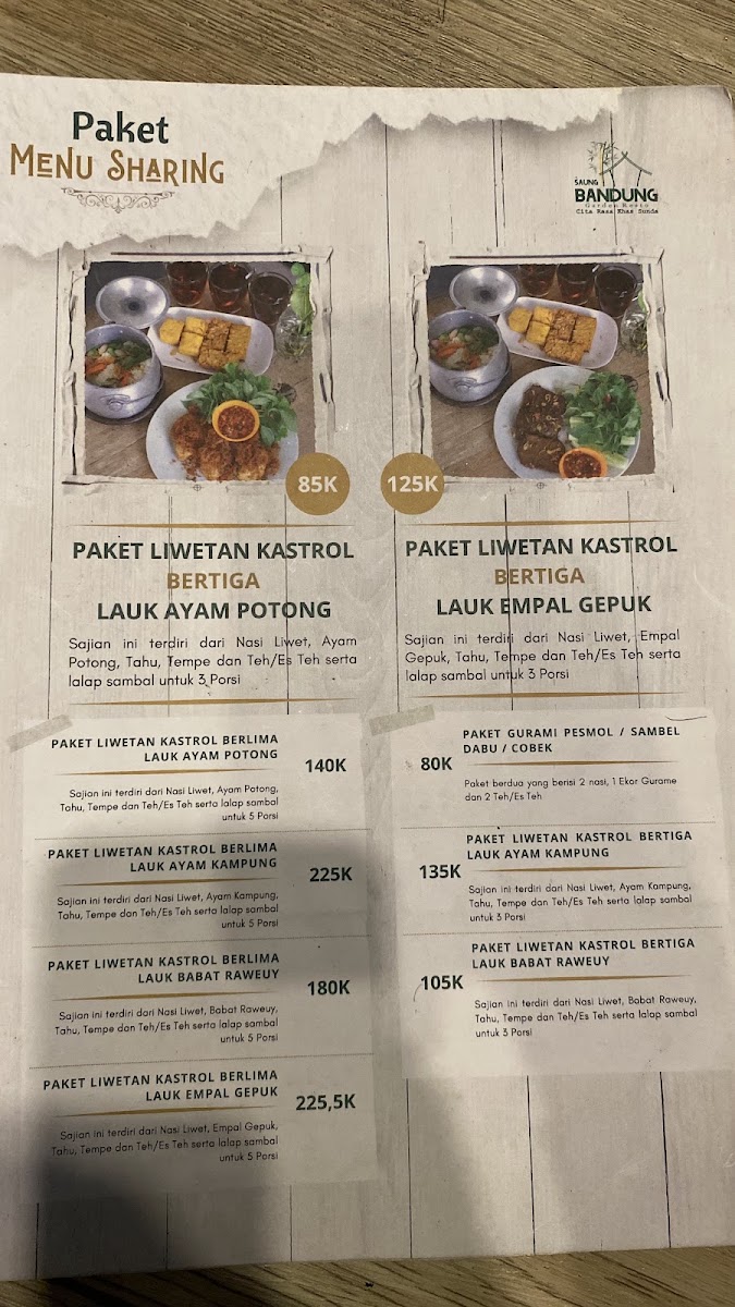 Saung Bandung Garden Resto Menu 4