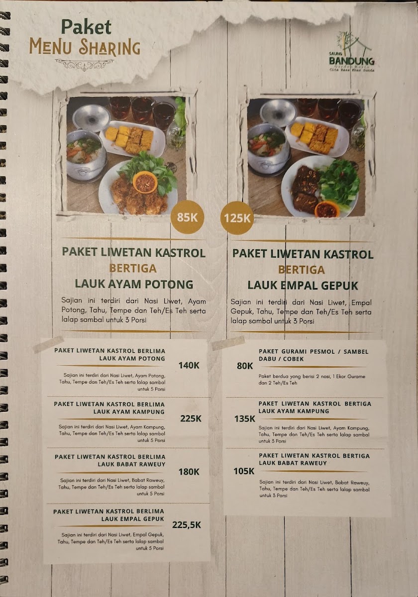 Saung Bandung Garden Resto Menu 5