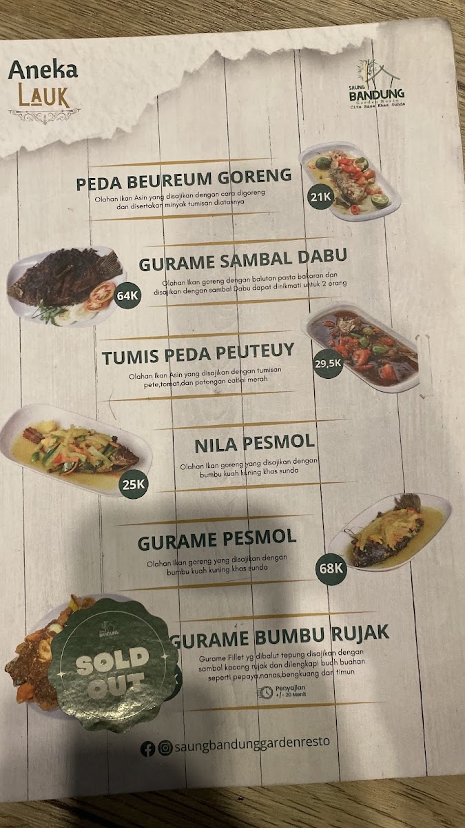 Saung Bandung Garden Resto Menu 8