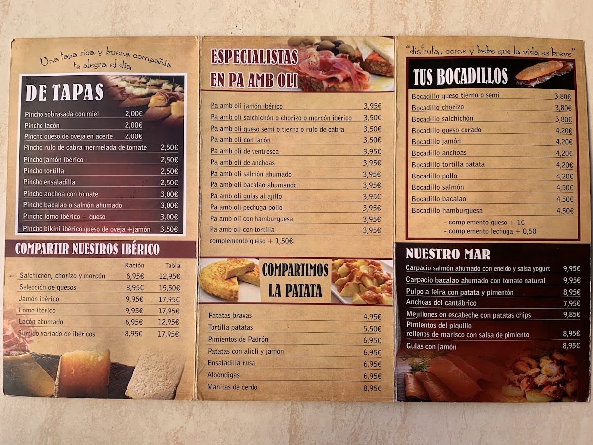 Dehesa Menu 1