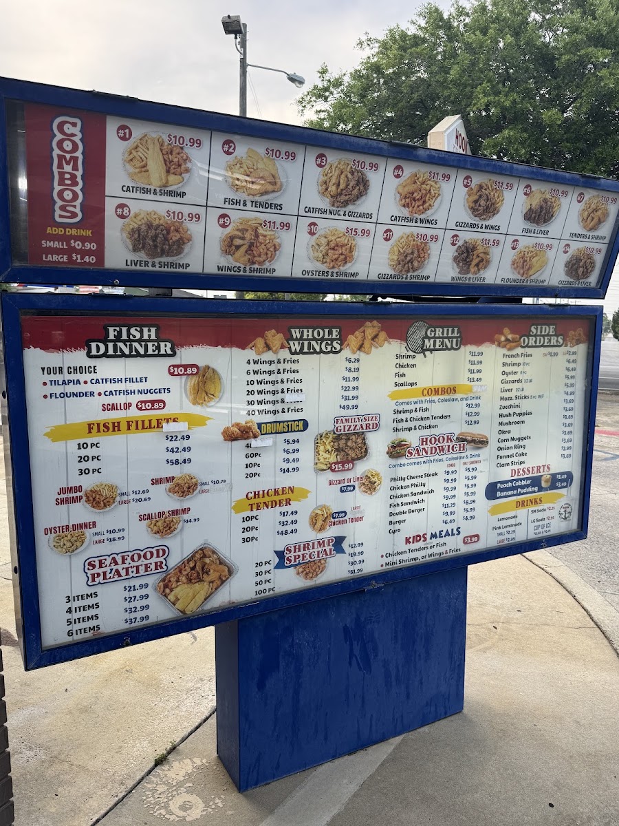 Hook Fish And Chicken Menu 1