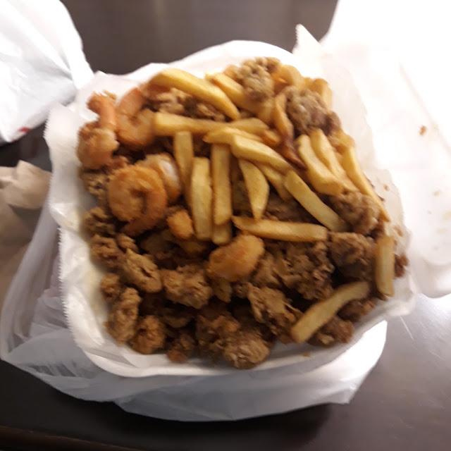 Fried Shrimp Gizzards and Fries
