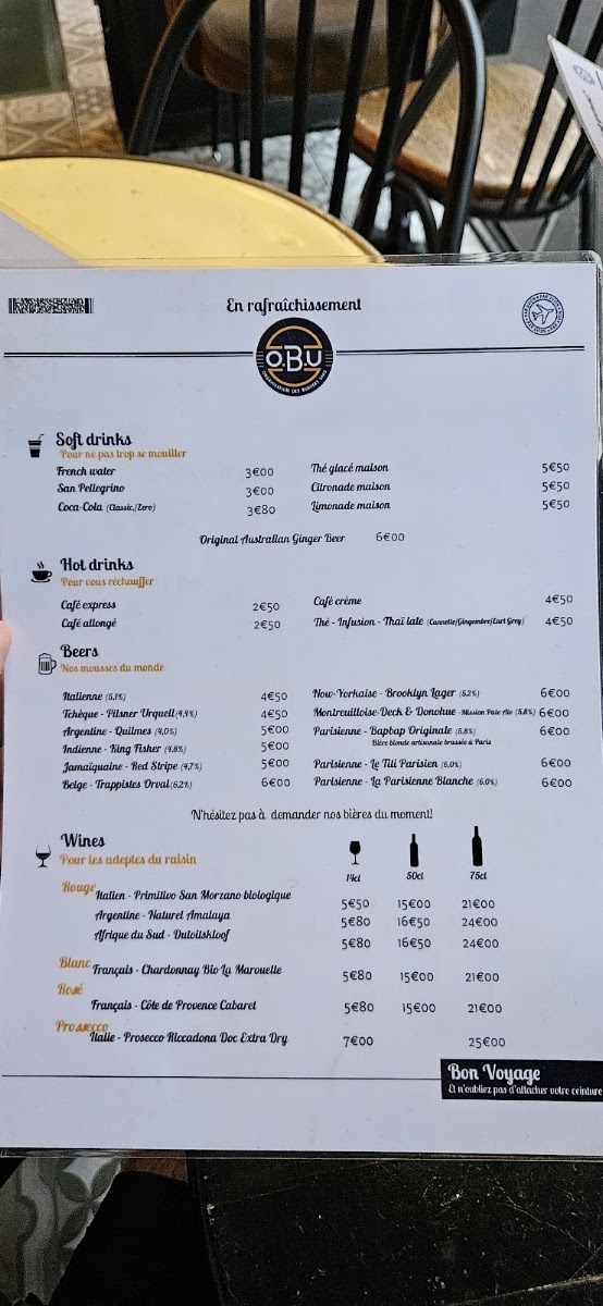 OBU - Organisation des Burgers Unis Menu 10