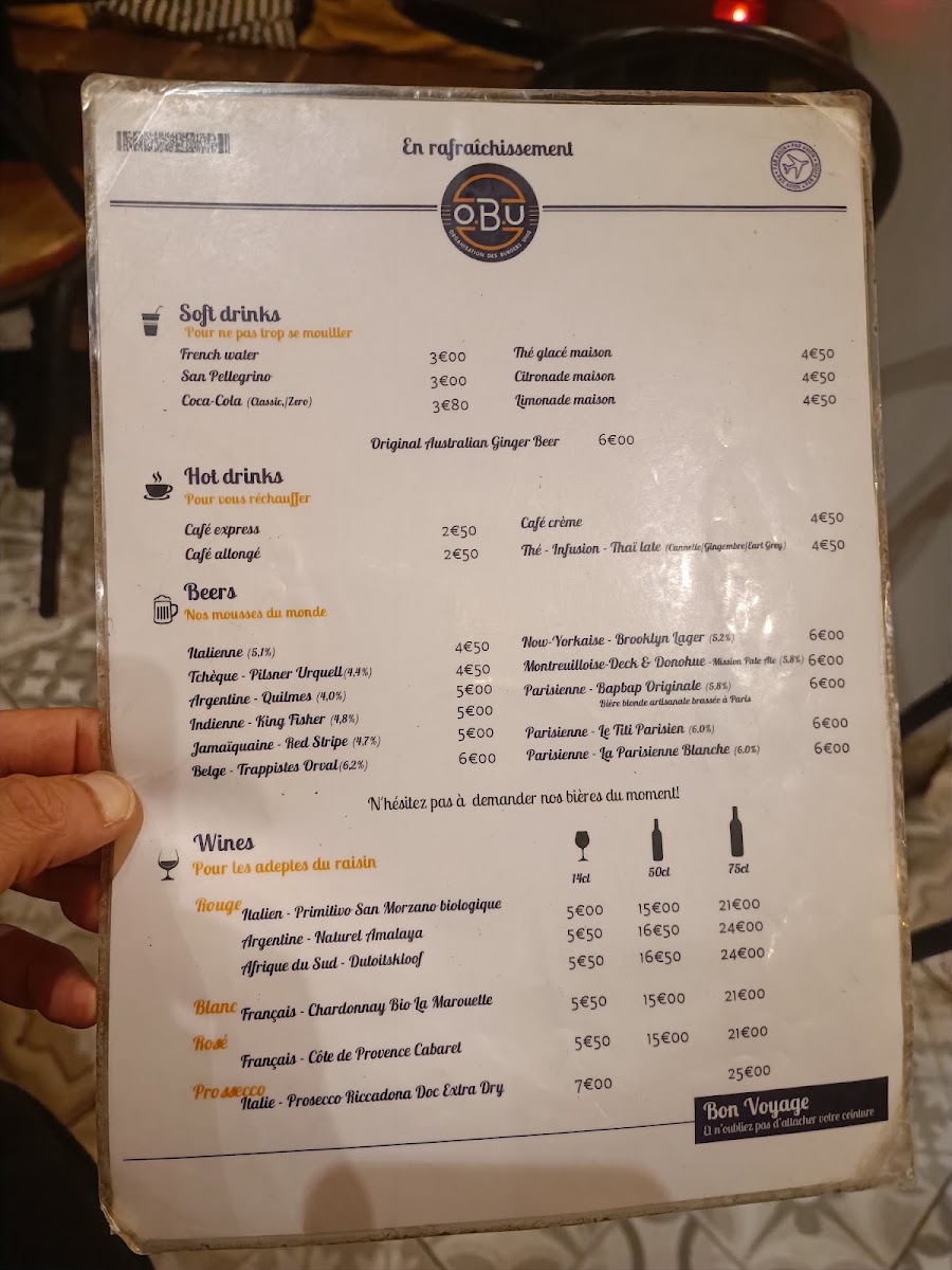 OBU - Organisation des Burgers Unis Menu 5