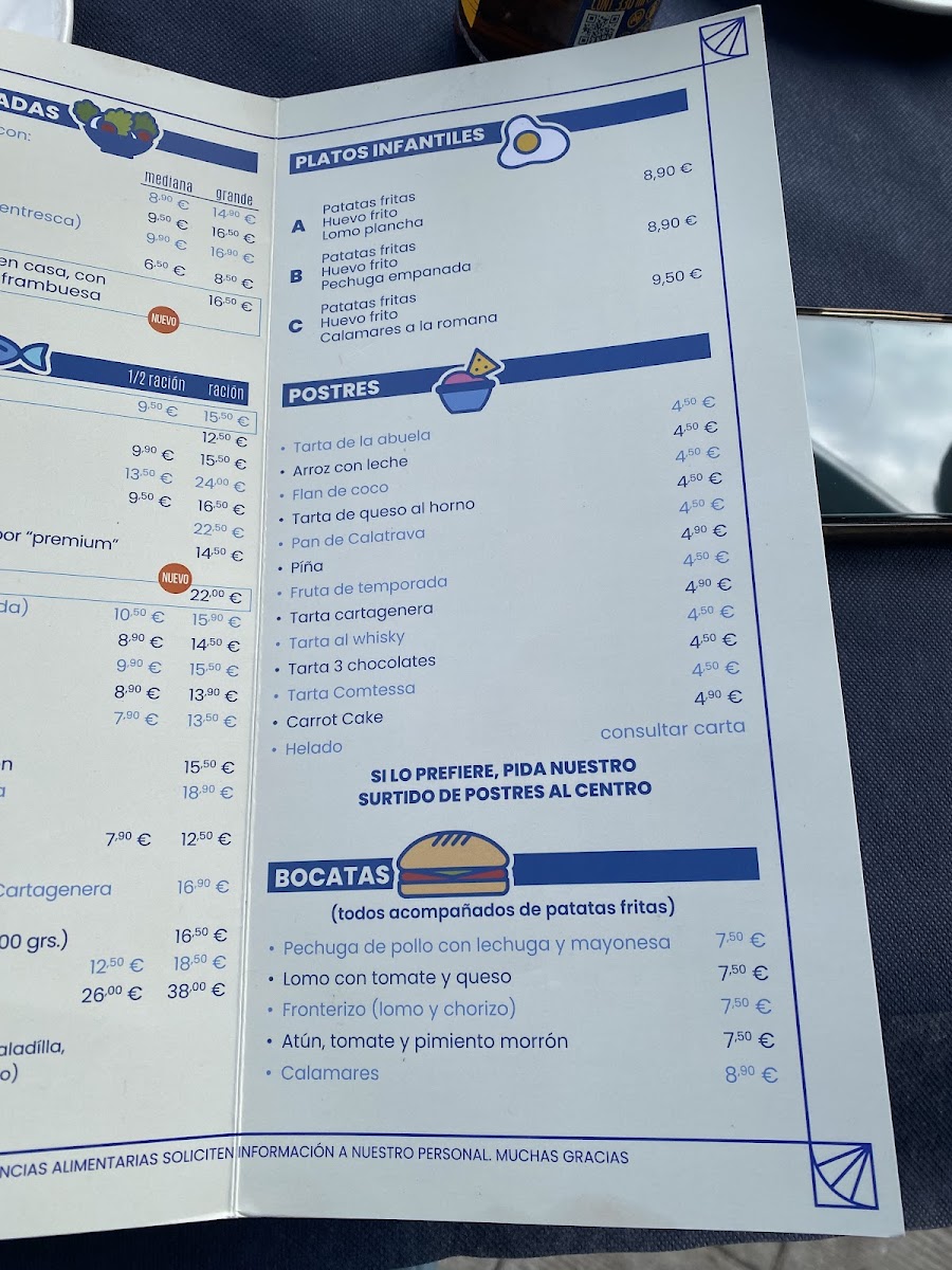 Club Náutico El Chalet Menu 5