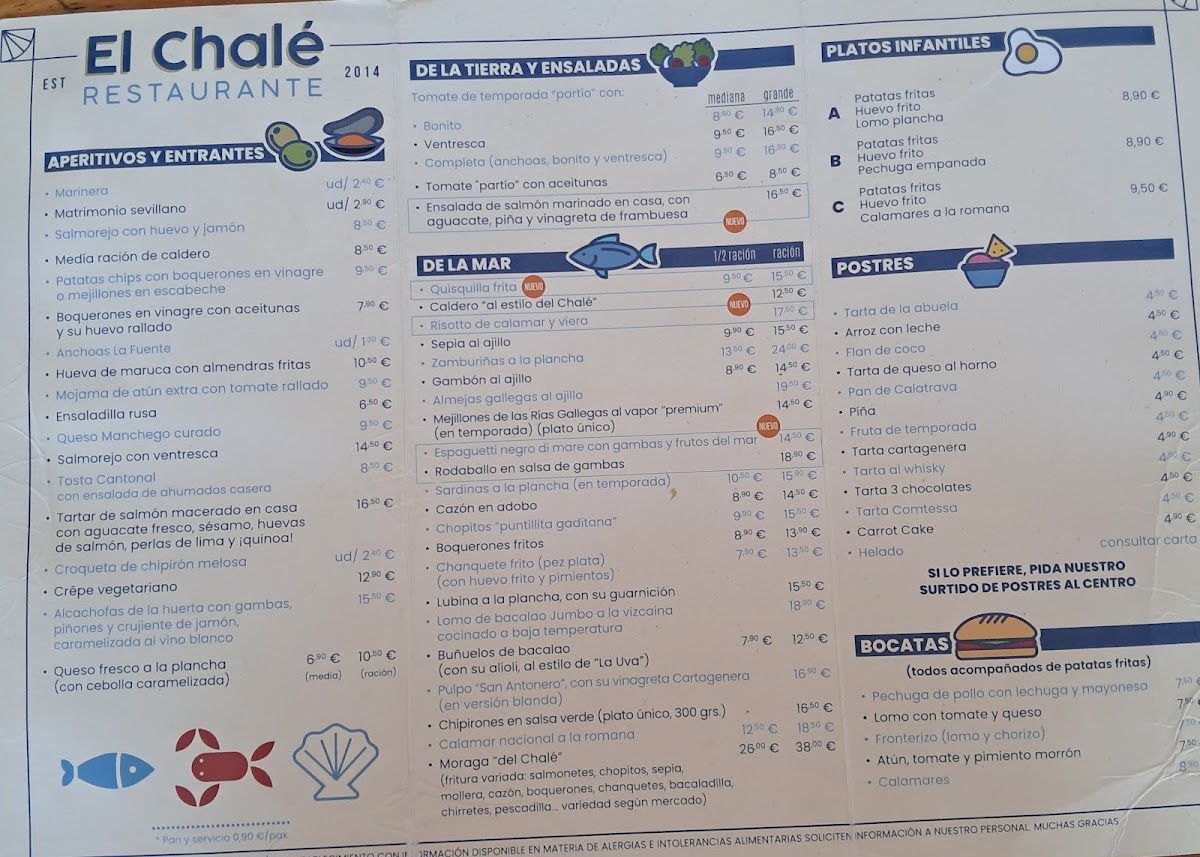 Club Náutico El Chalet Menu 6