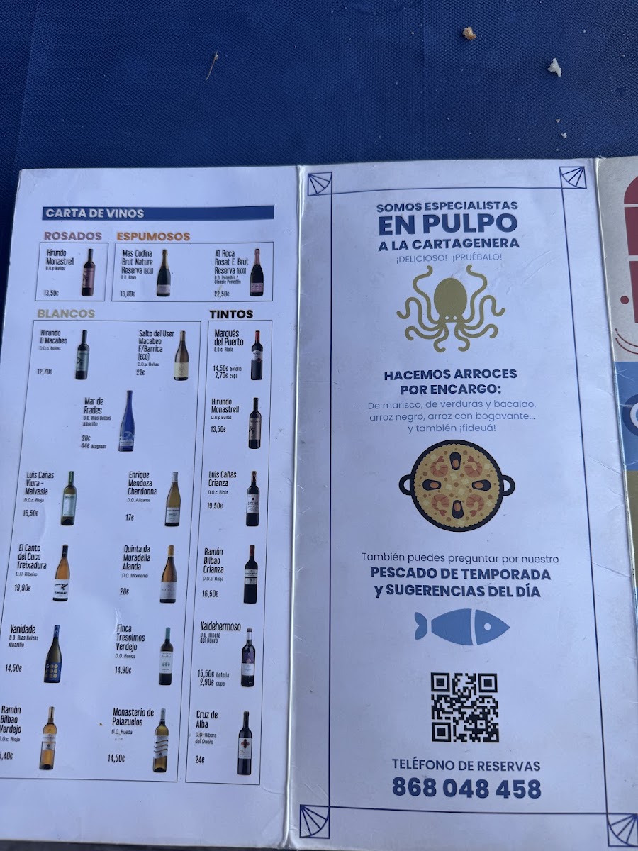 Club Náutico El Chalet Menu 8