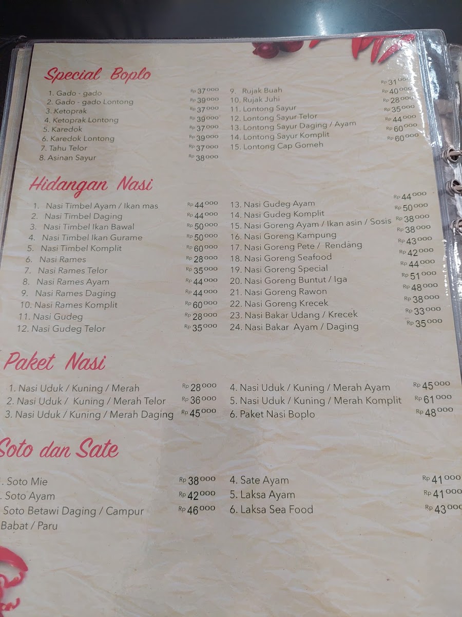 Gado Gado Boplo Menu 5