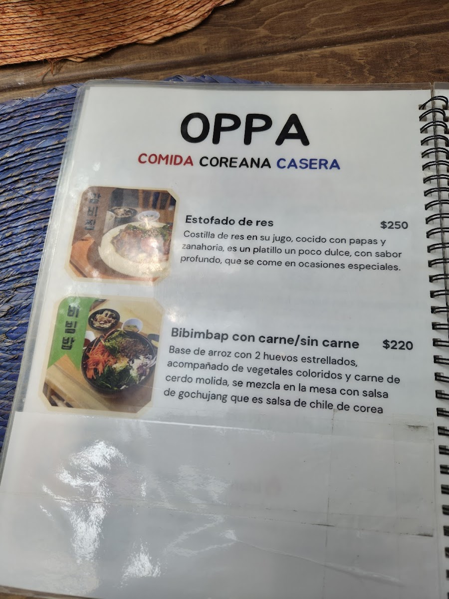 OPPA 오빠 Menu 6