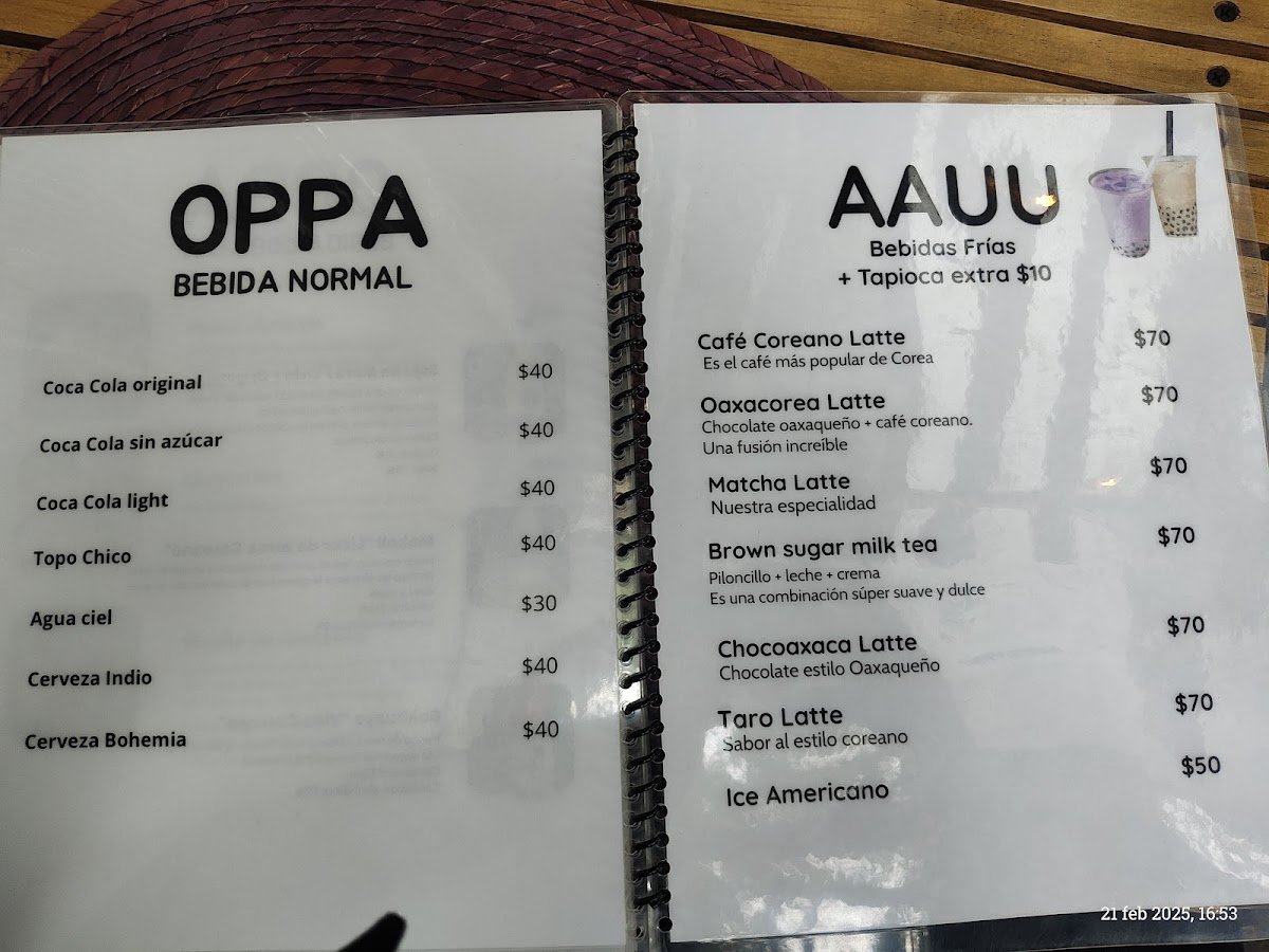 OPPA 오빠 Menu 7