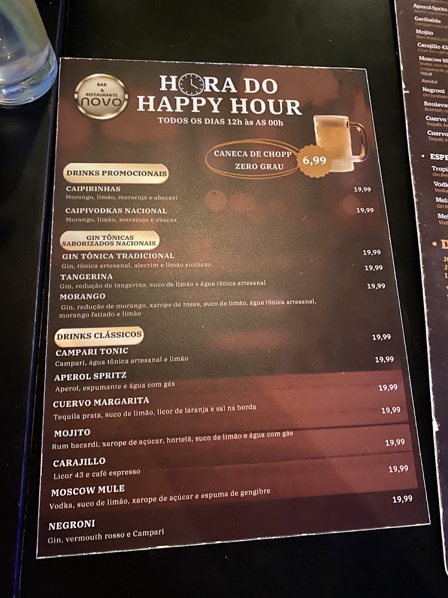 Restaurante Novo Menu 1