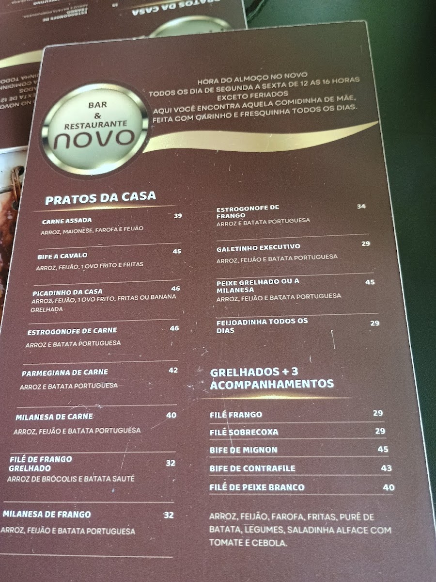 Restaurante Novo Menu 3
