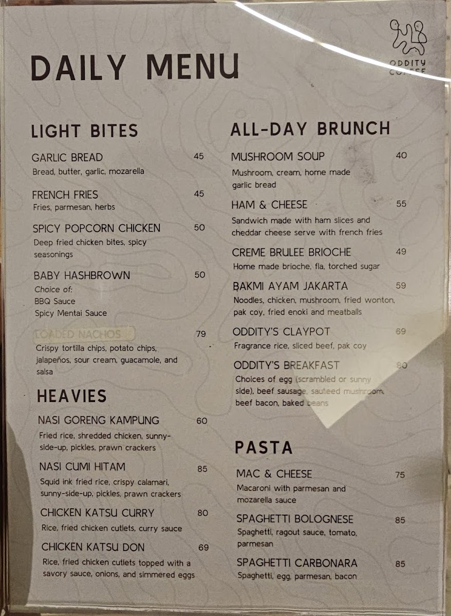 Oddity Coffee Menu 5