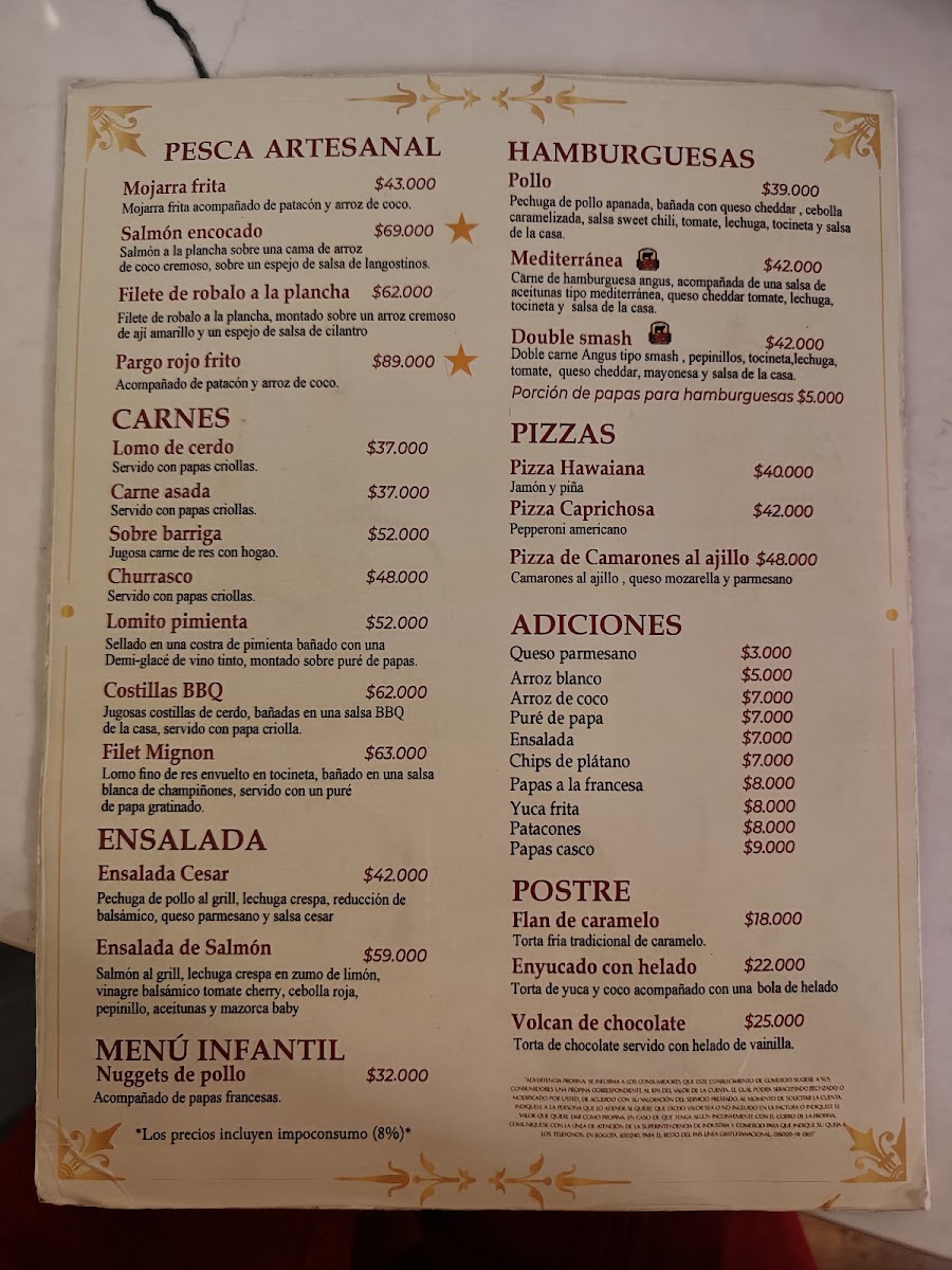 La Catedral Restaurante Menu 1