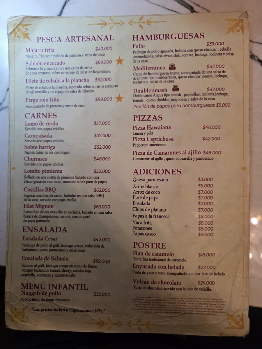 La Catedral Restaurante Menu 2