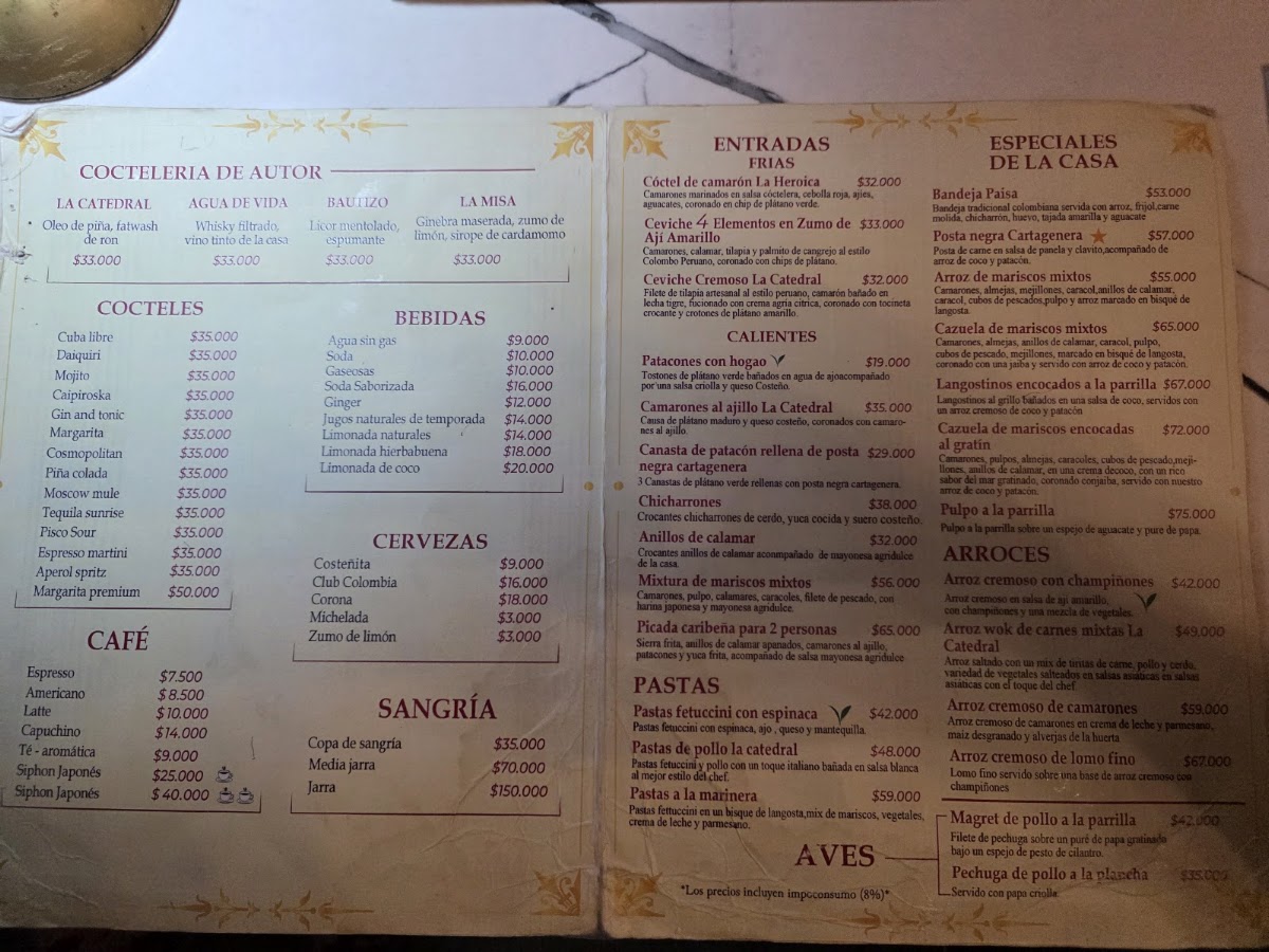 La Catedral Restaurante Menu 3
