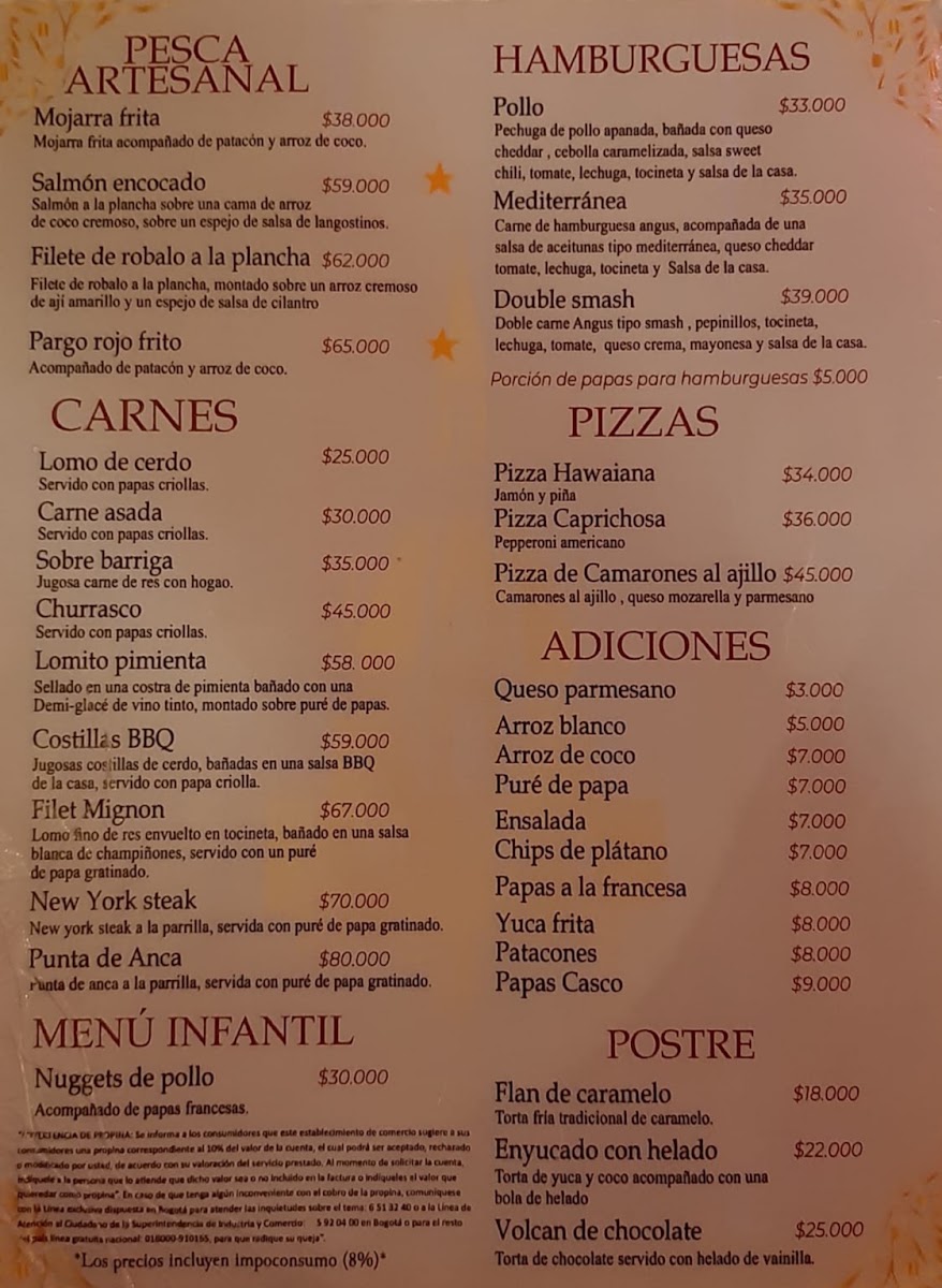 La Catedral Restaurante Menu 7