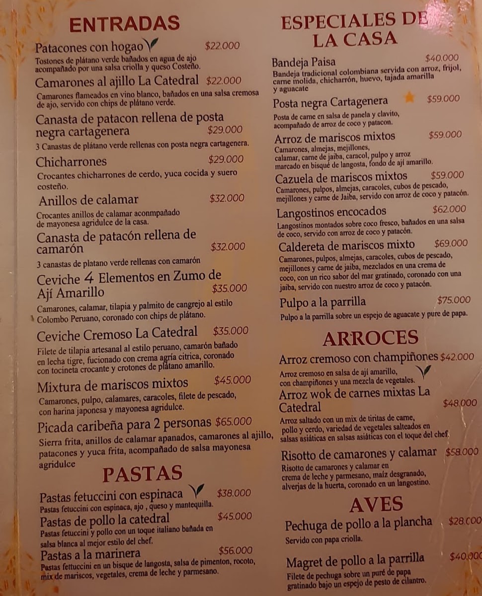 La Catedral Restaurante Menu 8