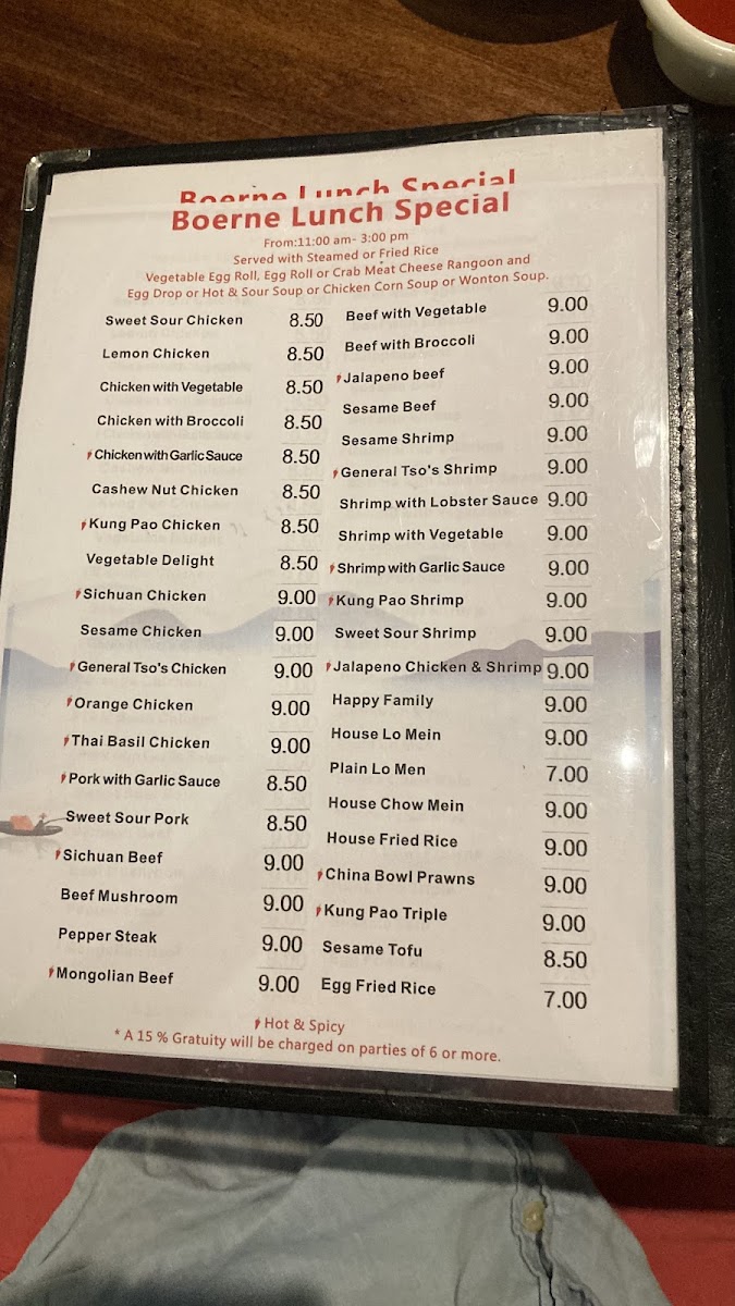 China Bowl Menu 1