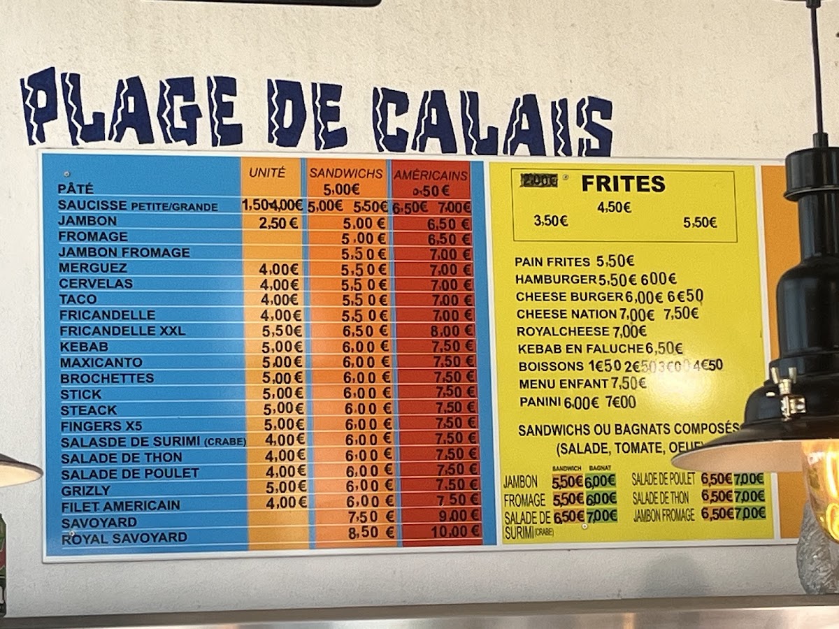 Friterie des Nations Menu 1