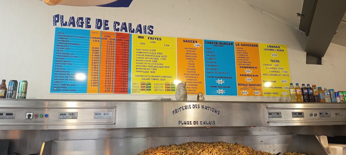 Friterie des Nations Menu 2