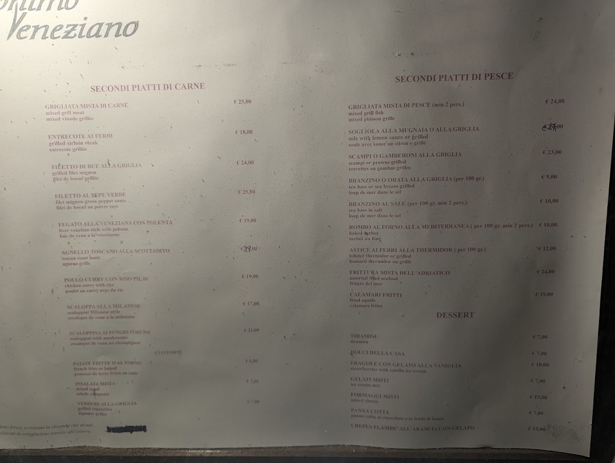Restaurant Anonimo Veneziano Menu 3