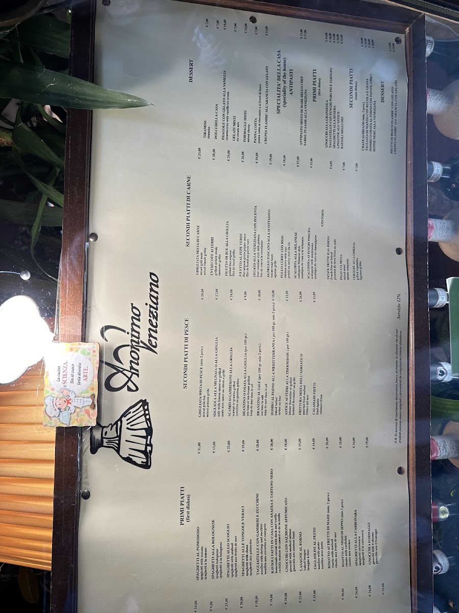 Restaurant Anonimo Veneziano Menu 9