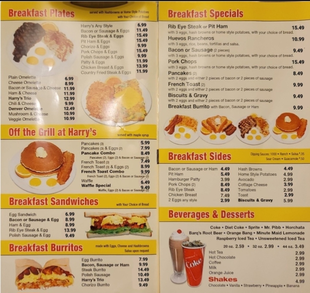Harry's Place Menu 3
