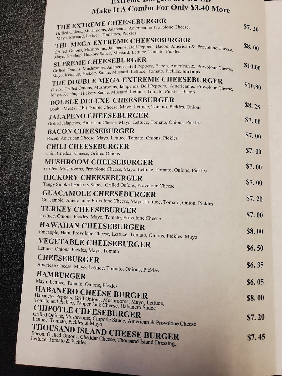 J's Restaurant Menu 2