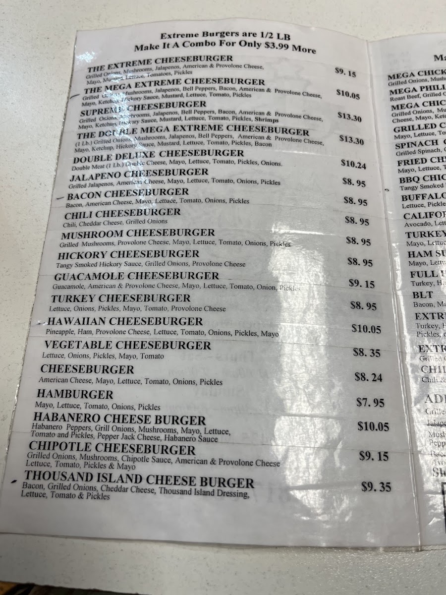 J's Restaurant Menu 3