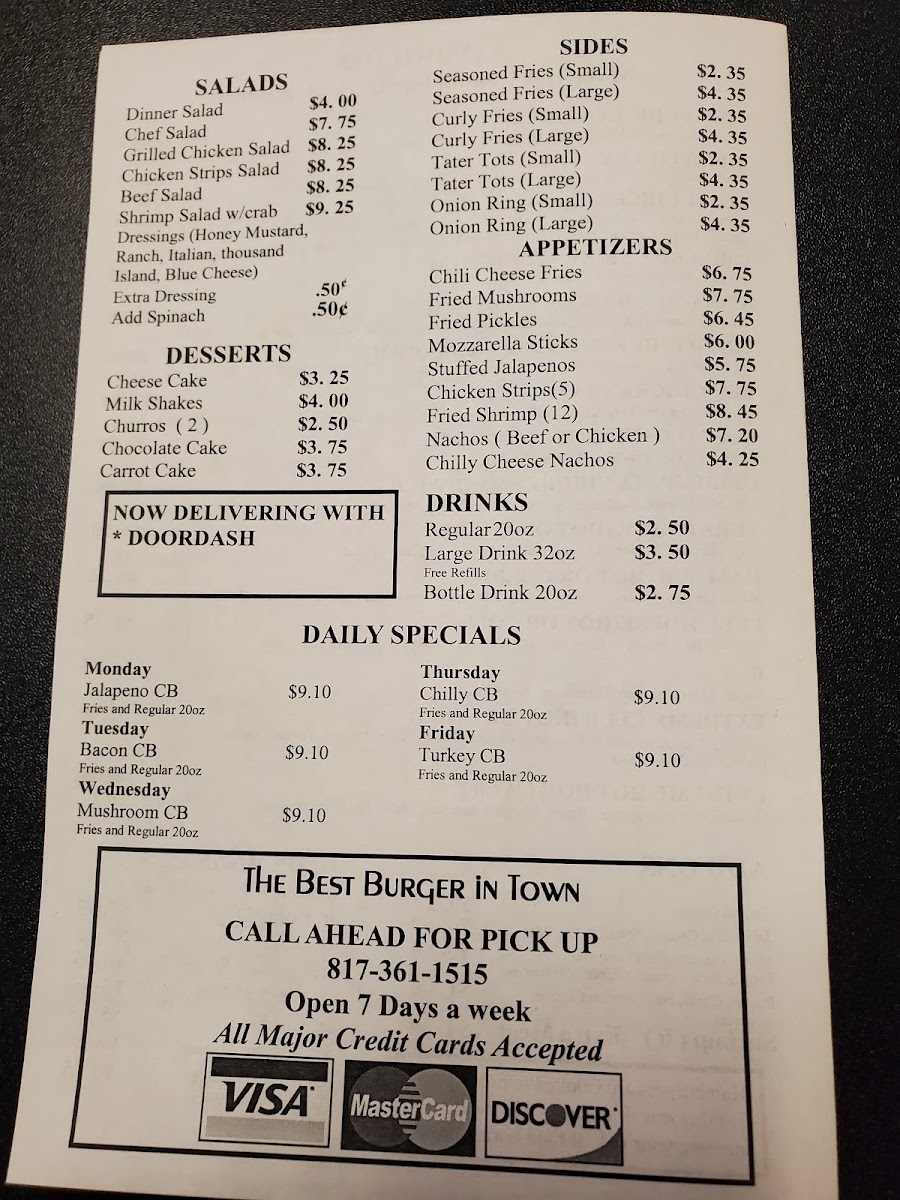 J's Restaurant Menu 5