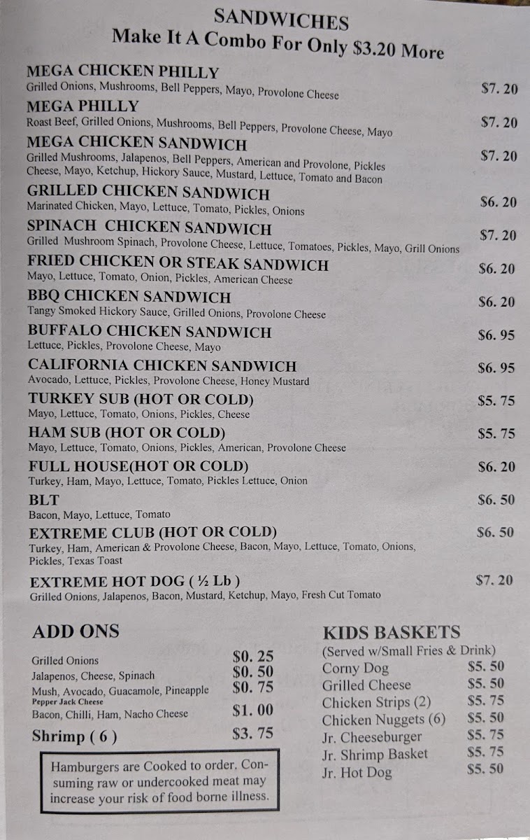 J's Restaurant Menu 8