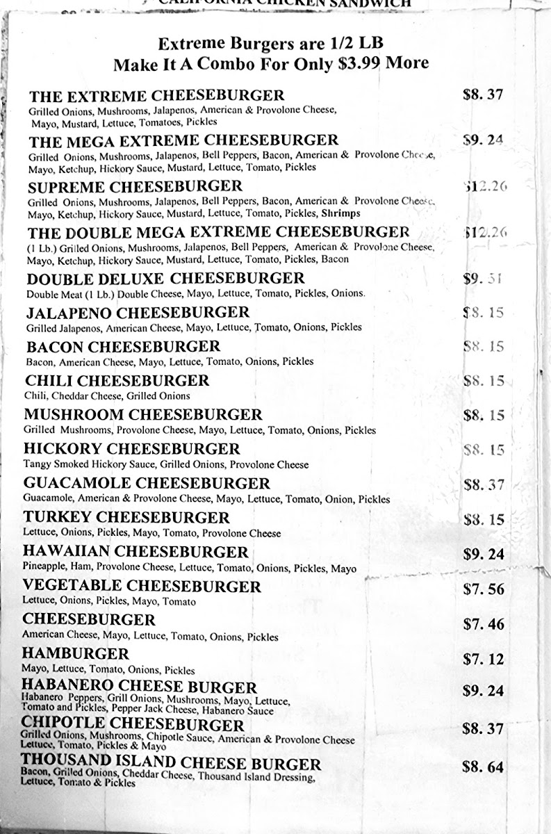J's Restaurant Menu 9
